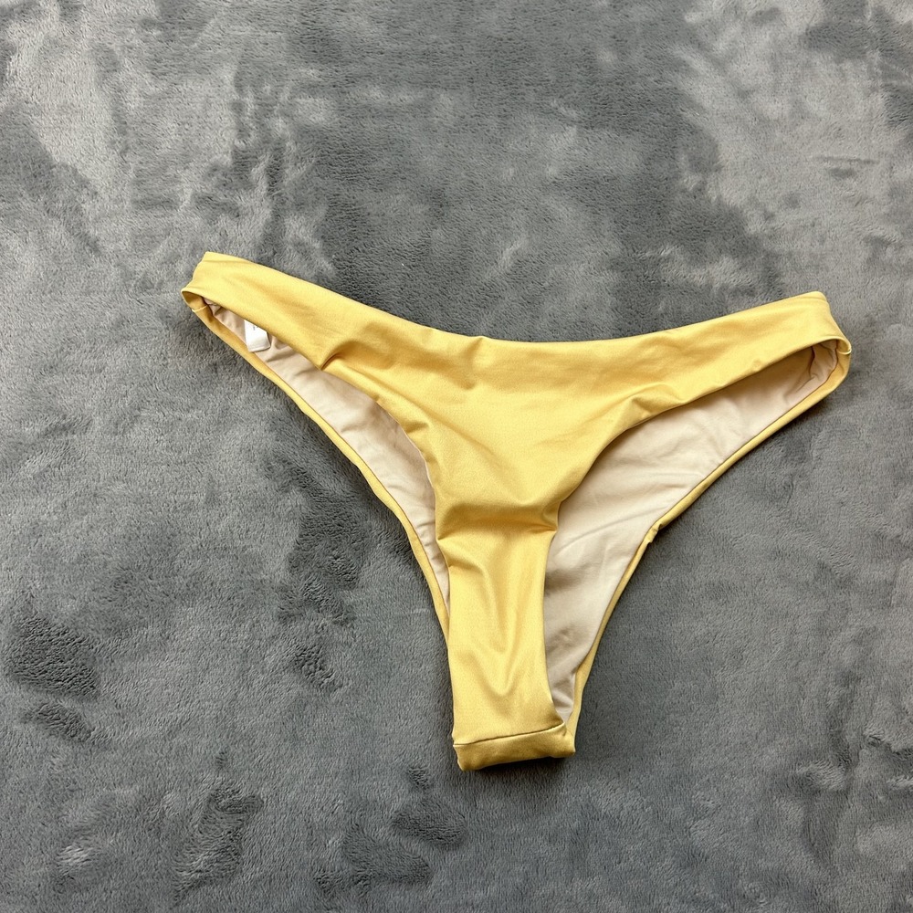 La Gotta Bikini Bottom Womens Small Yellow‎ Swimwear Cheeky New